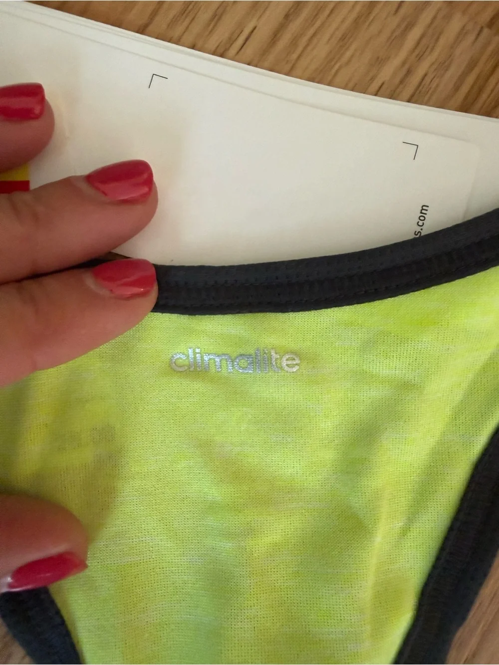 Women’s Adidas Neon Green-Yellow Racerback Tank - Size Large - Picture 5 of 6